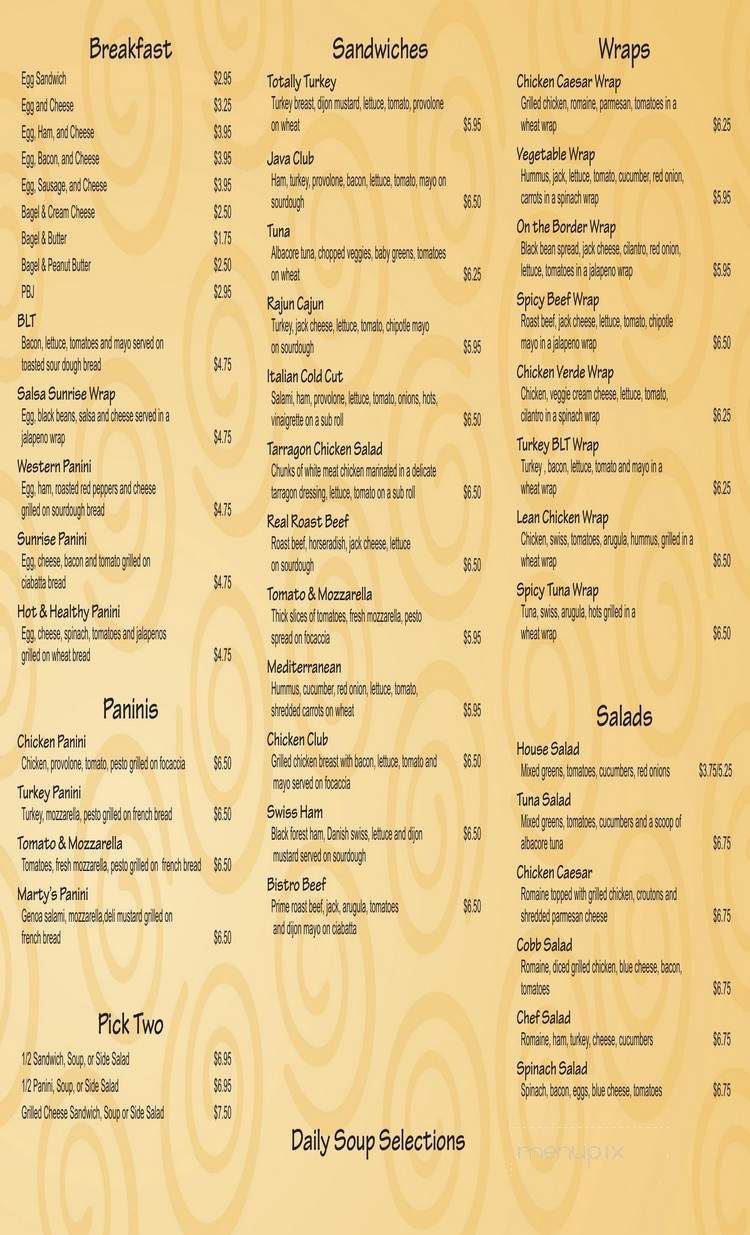 Java Works - McLean, VA menu_pic