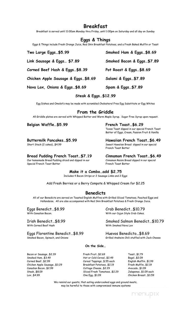J B's Cafe - El Paso, TX menu_pic