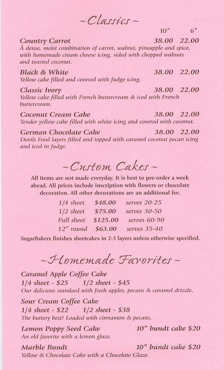 CAKE Bar - Lewes, DE menu_pic