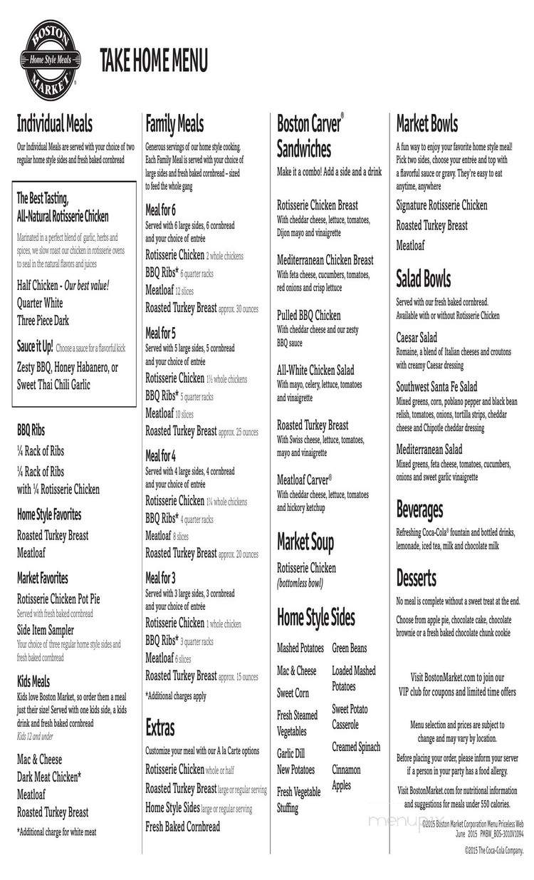 Boston Chicken - Dallas, TX menu_pic