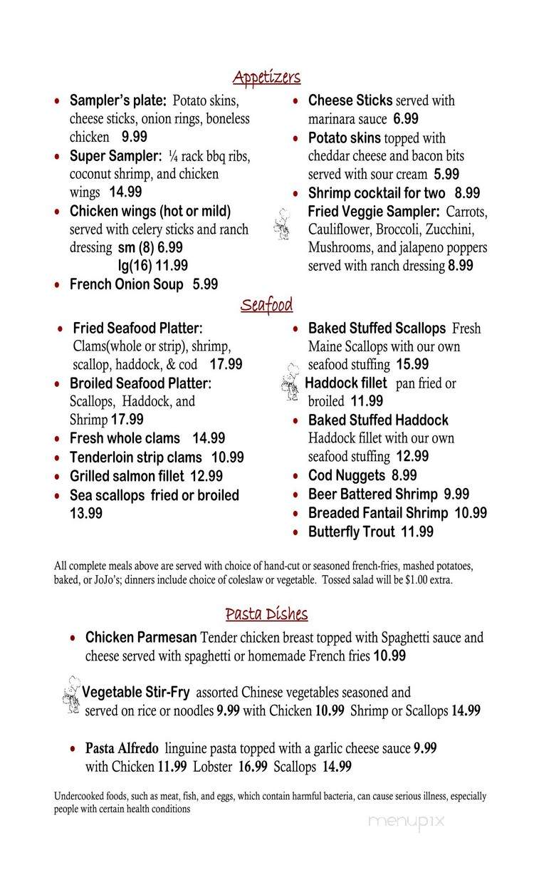 Rosette's Restaurant - Frenchville, ME menu_pic