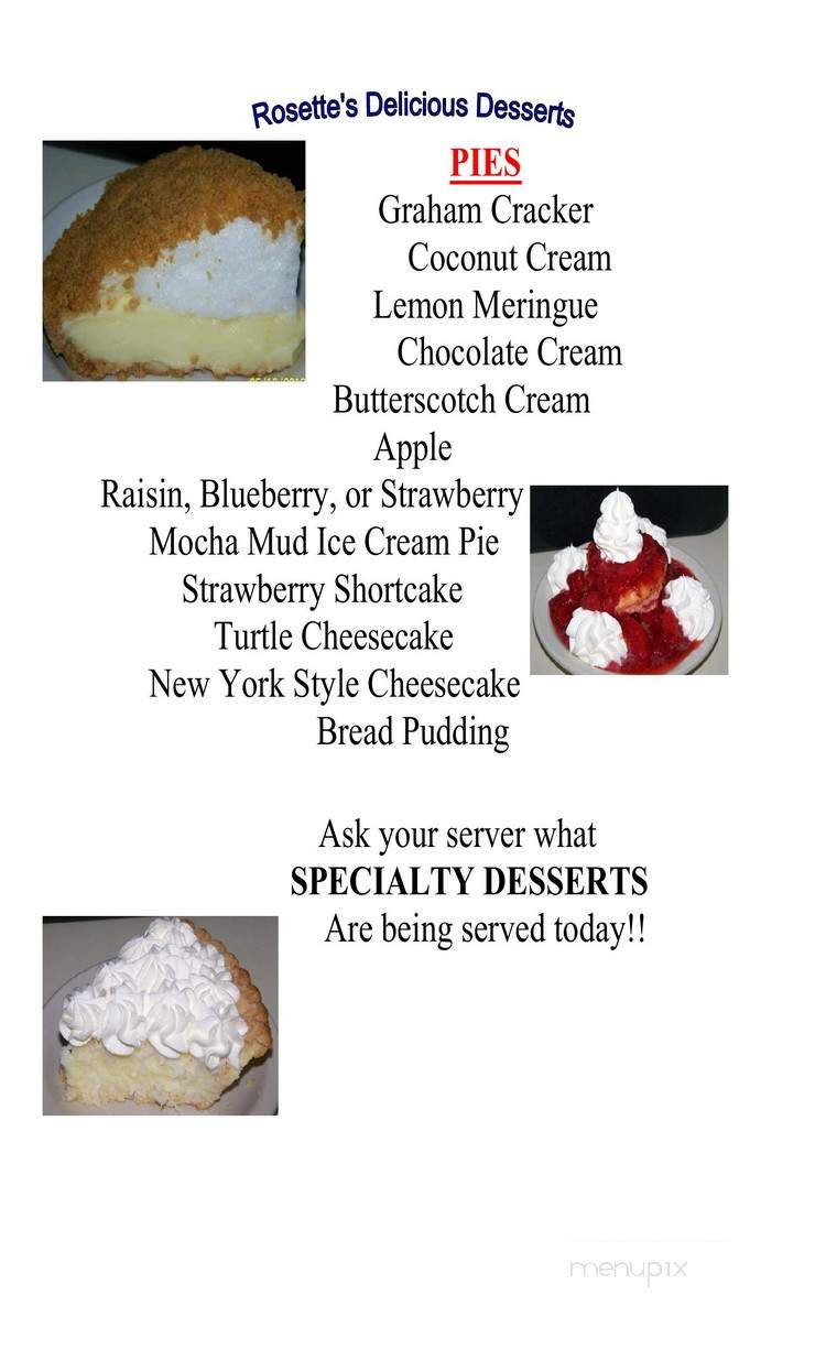 Rosette's Restaurant - Frenchville, ME menu_pic