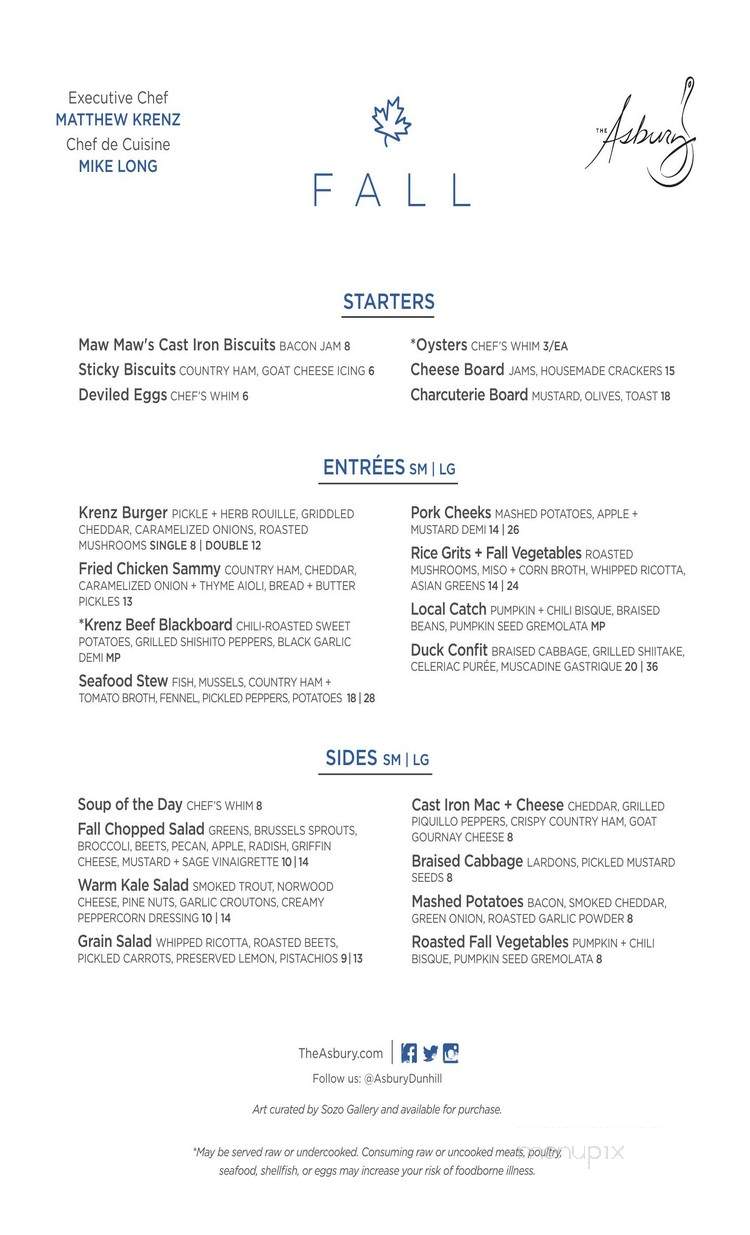 The Asbury - Charlotte, NC menu_pic