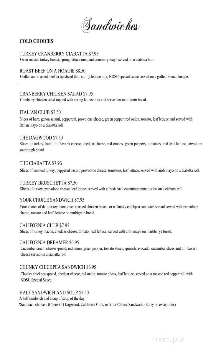 Alumni Center - Fargo, ND menu_pic