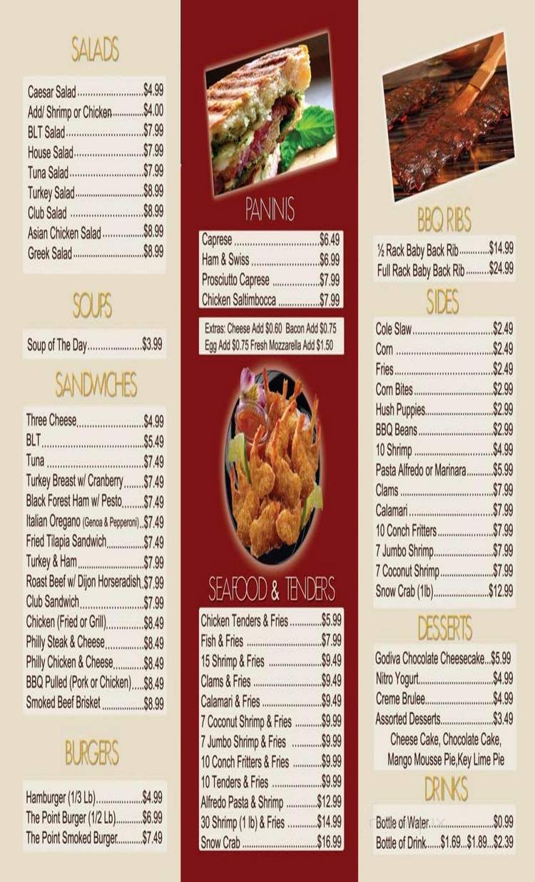 The Point Cafe - Pompano Beach, FL menu_pic