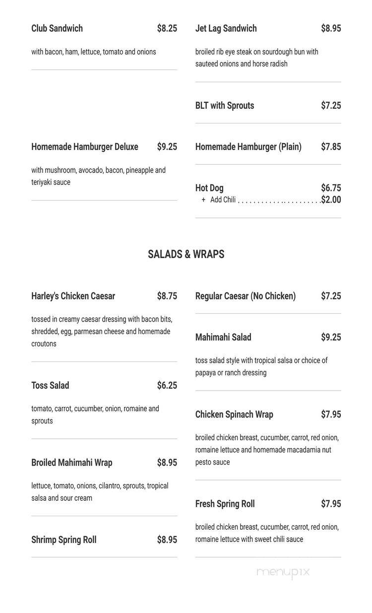 Harley's Tropical Barbecue - Kapaa, HI menu_pic