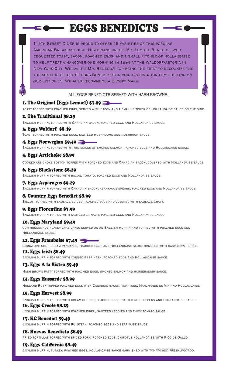 119th Street Diner - Olathe, KS menu_pic