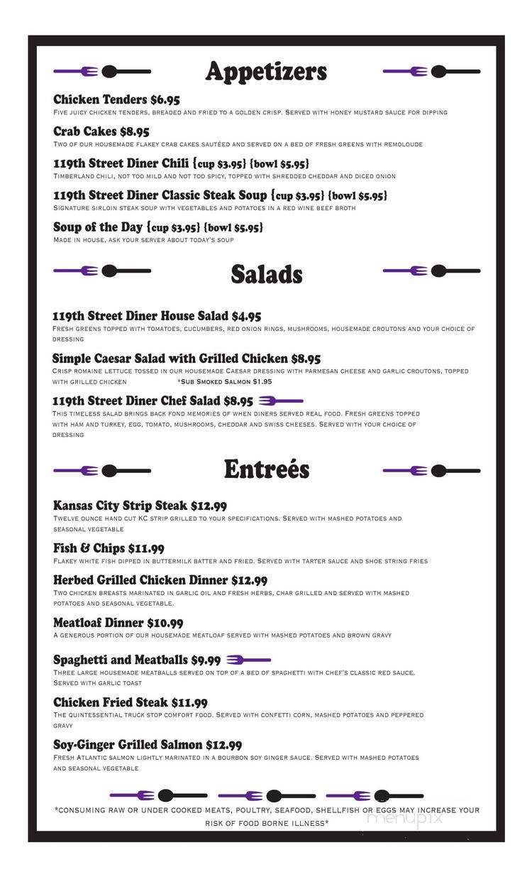 119th Street Diner - Olathe, KS menu_pic