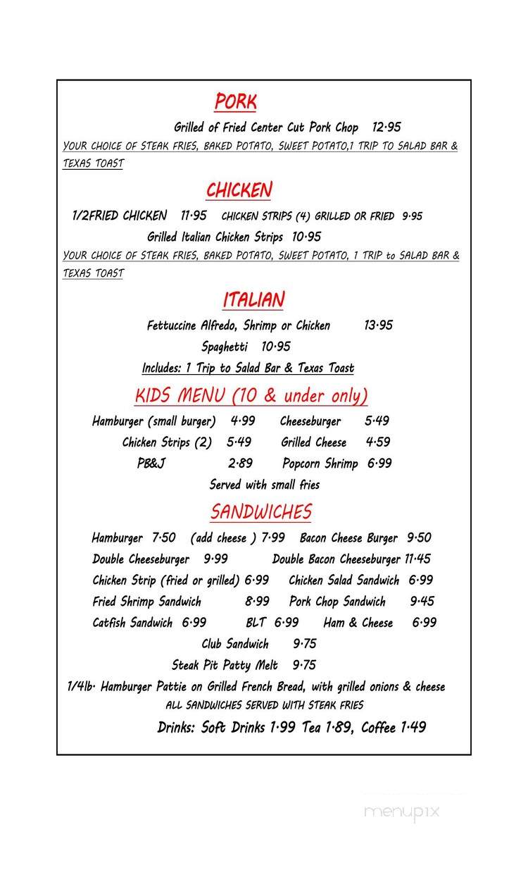 Highland Avenue Steak Pit - Selma, AL menu_pic