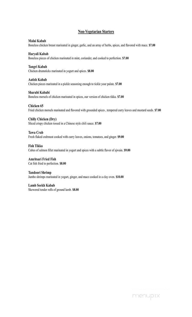 Khyber Grill - Frontier Indian Cuisine - South Plainfield, NJ menu_pic