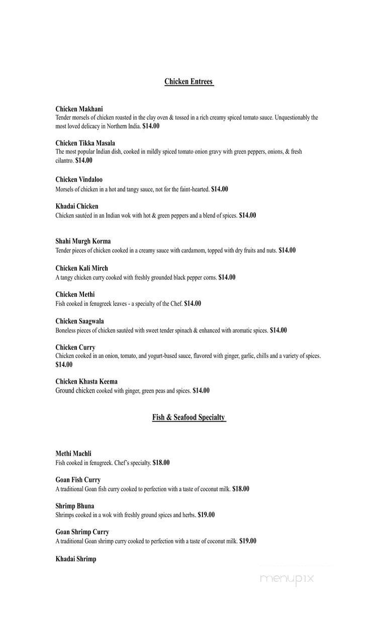 Khyber Grill - Frontier Indian Cuisine - South Plainfield, NJ menu_pic