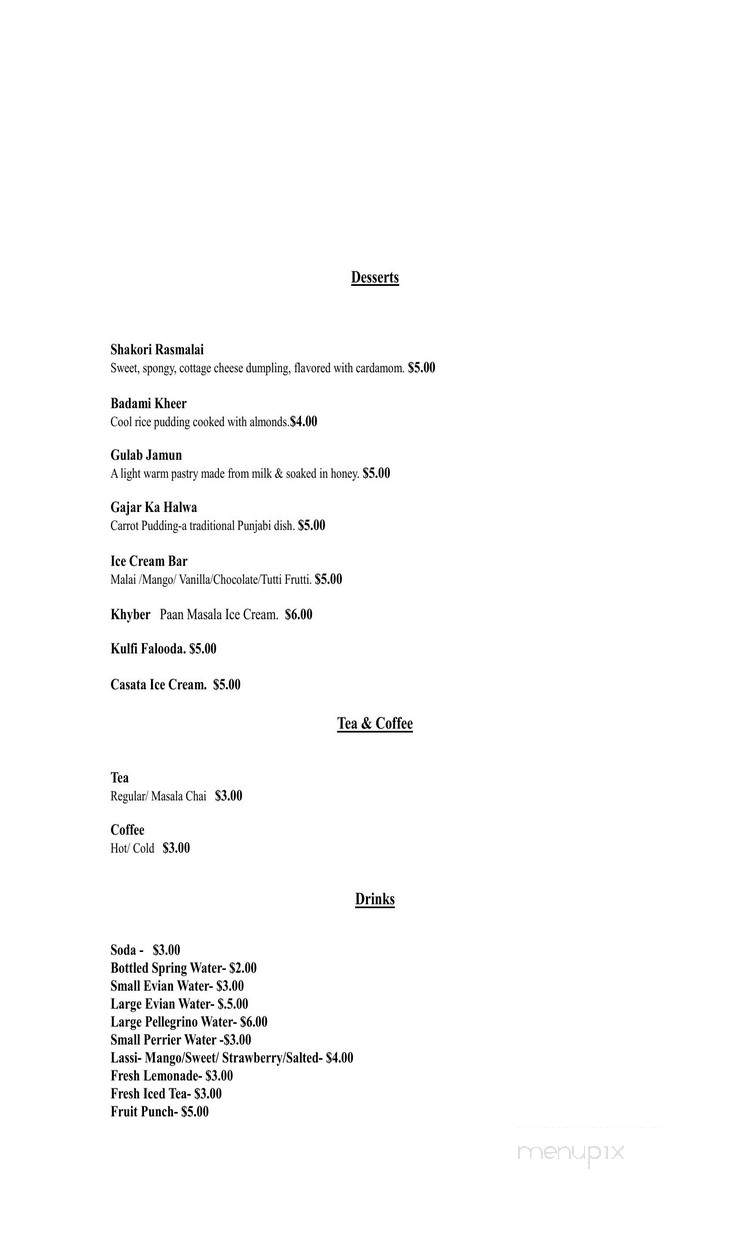 Khyber Grill - Frontier Indian Cuisine - South Plainfield, NJ menu_pic