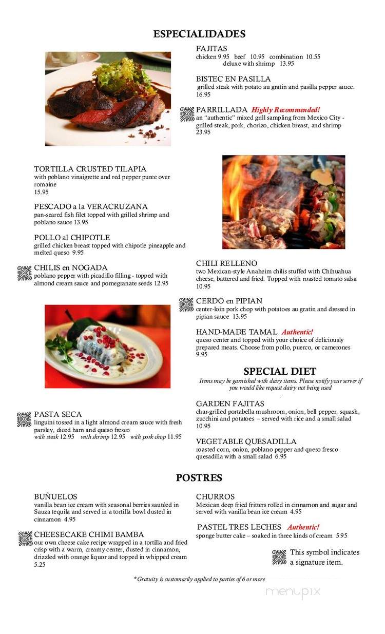 La Bamba Mexican Grill - Trussville, AL menu_pic