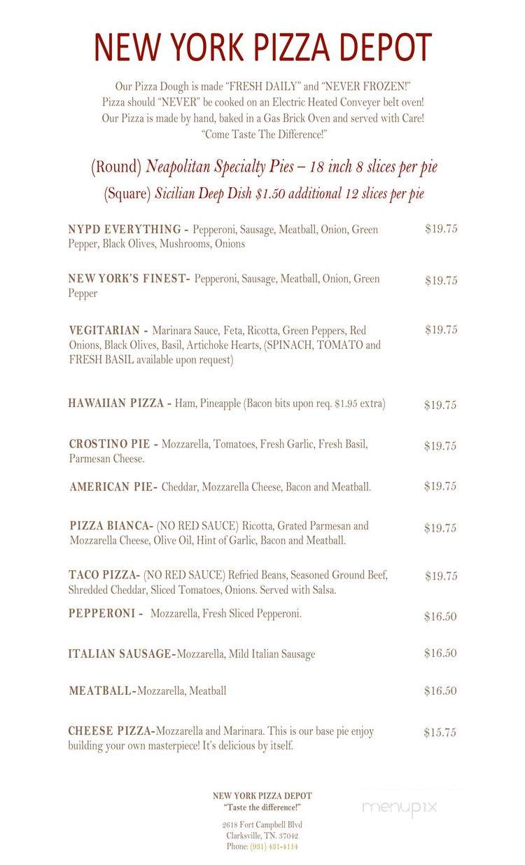 /380197985/New-York-Pizza-Depot-and-Scottys-Sports-Pub-Clarksville-TN - Clarksville, TN