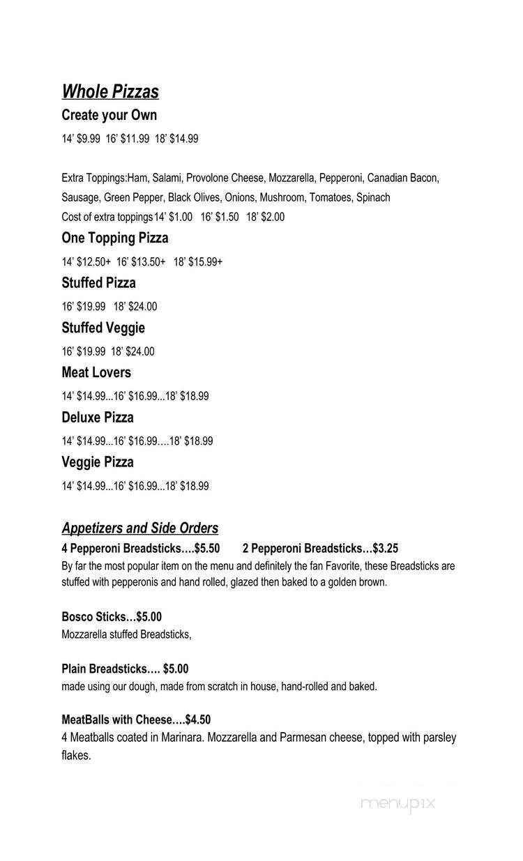 Tony's Pizza - Anderson, IN menu_pic
