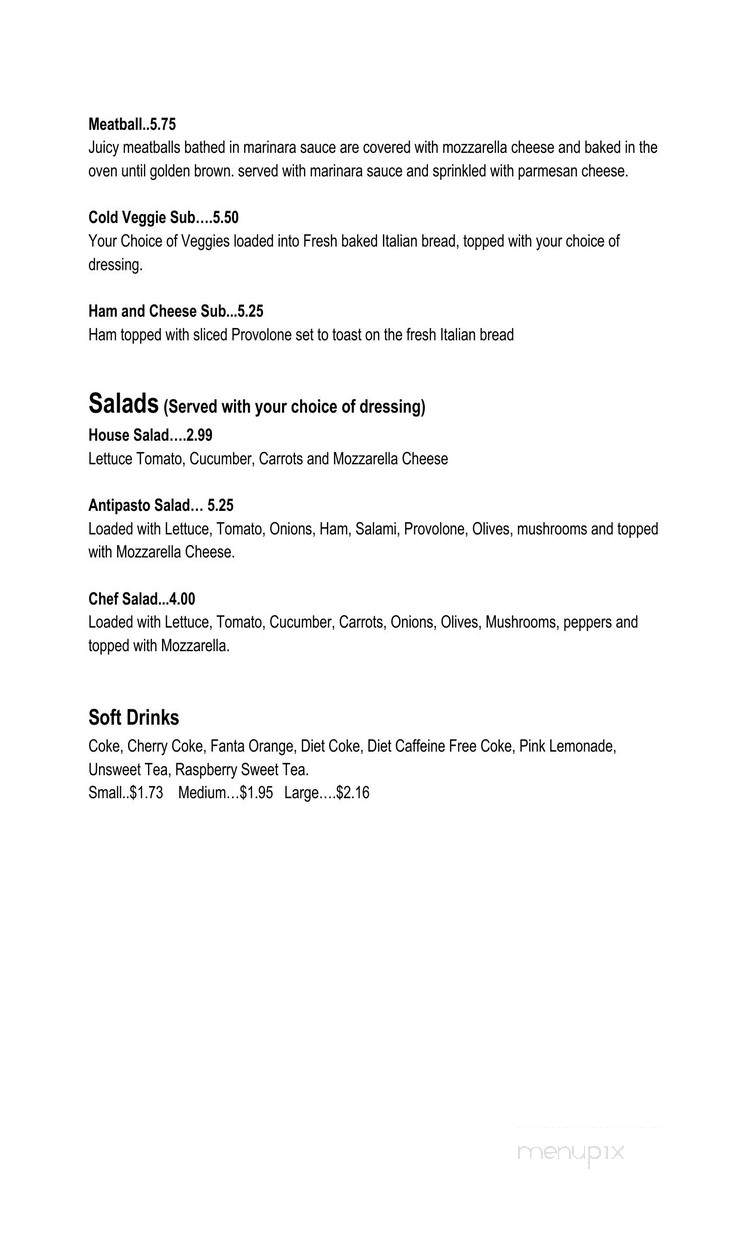 Tony's Pizza - Anderson, IN menu_pic