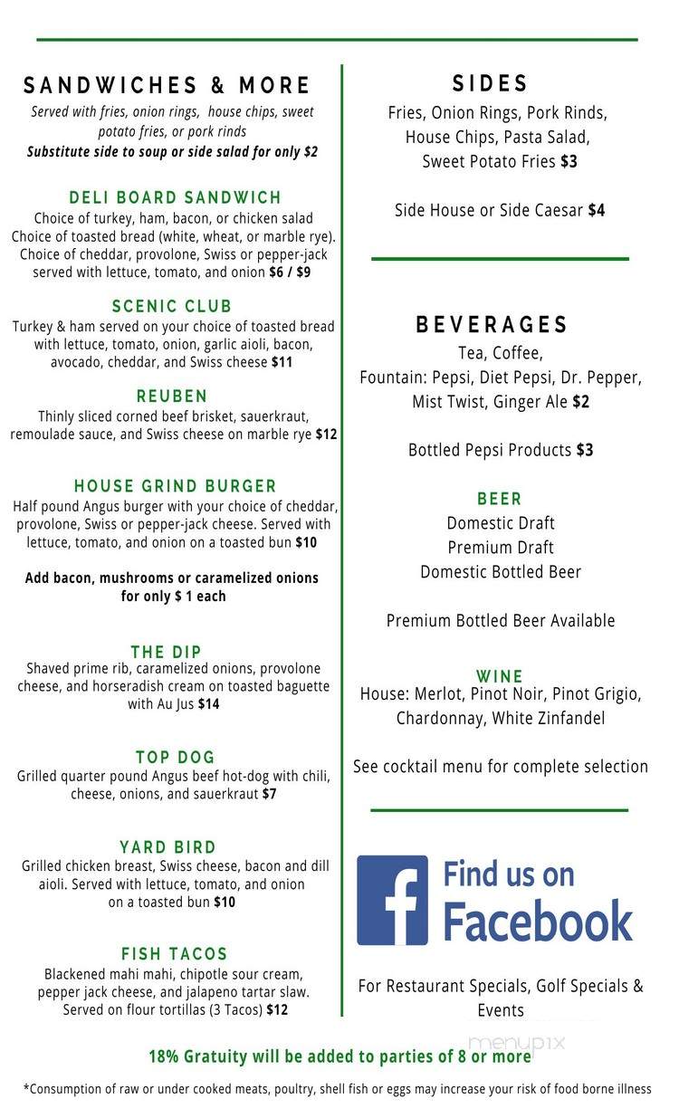 The Grille at Scenic Hills - Pensacola, FL menu_pic