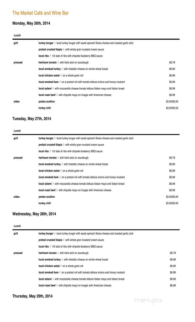 Market Cafe & Wine Bar - Cleveland, OH menu_pic
