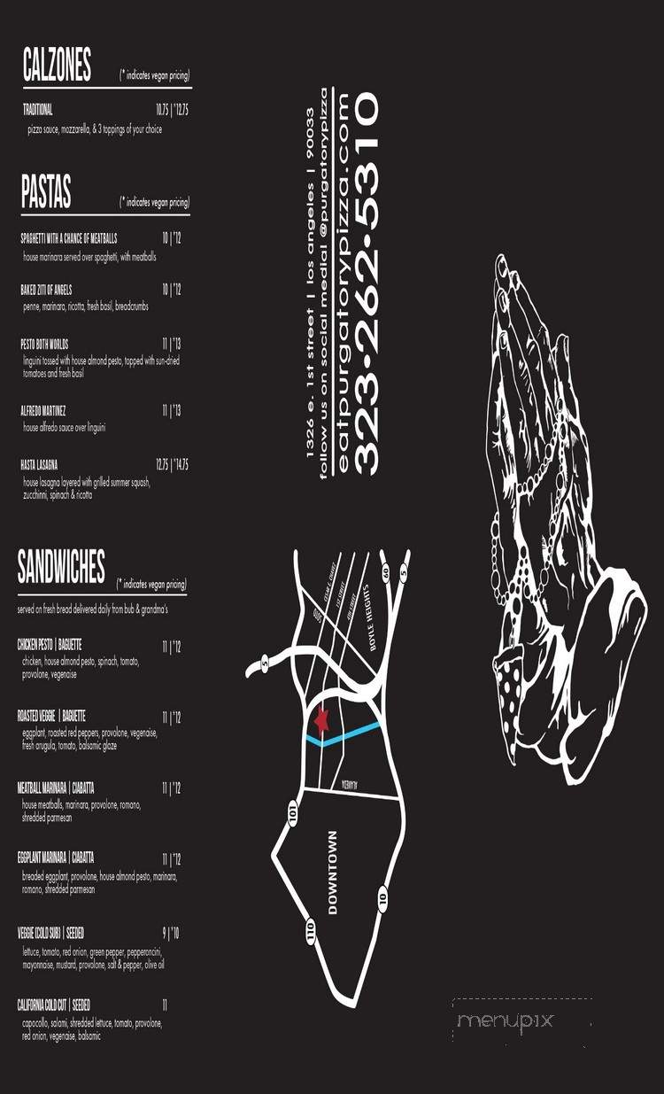 Purgatory Pizza - Los Angeles, CA menu_pic