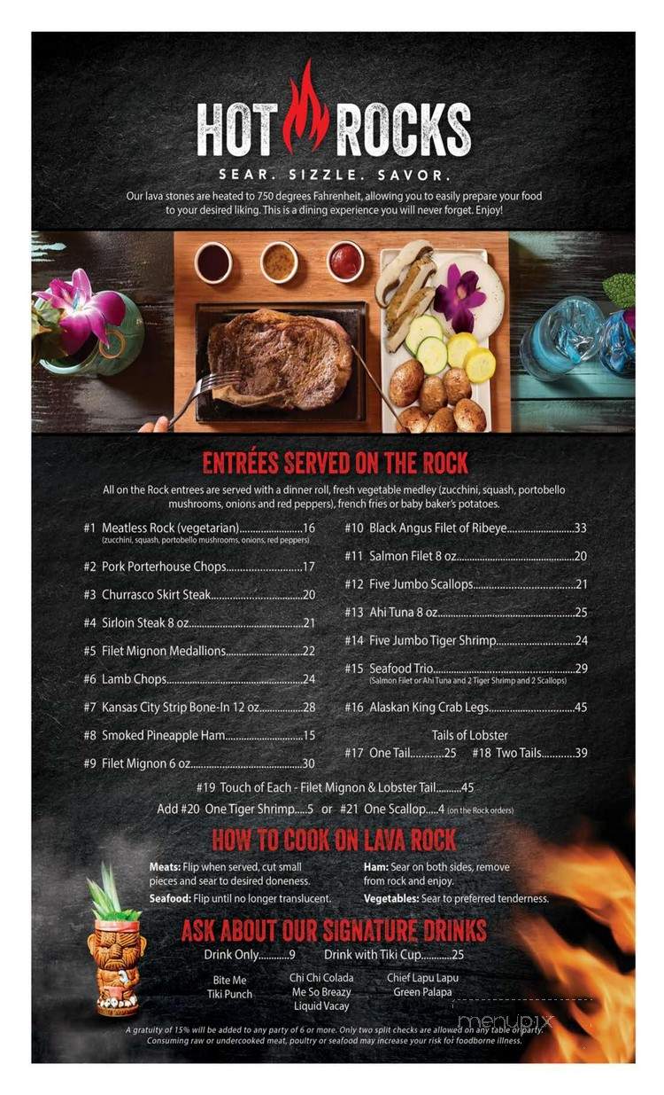 Hot Rocks - Wisconsin Dells, WI menu_pic