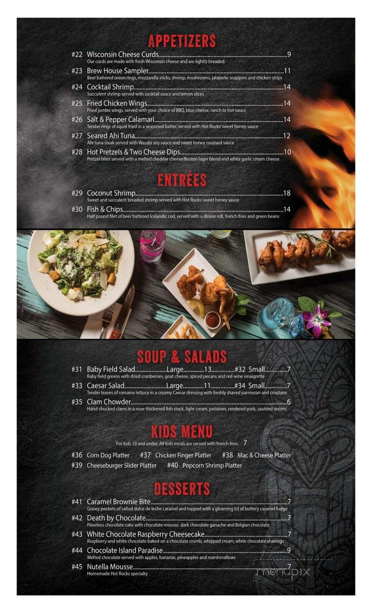 Hot Rocks - Wisconsin Dells, WI menu_pic