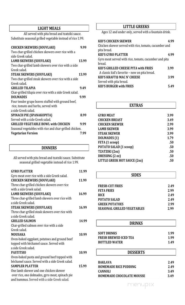 Little Greek Fresh Grill - Frisco, TX menu_pic