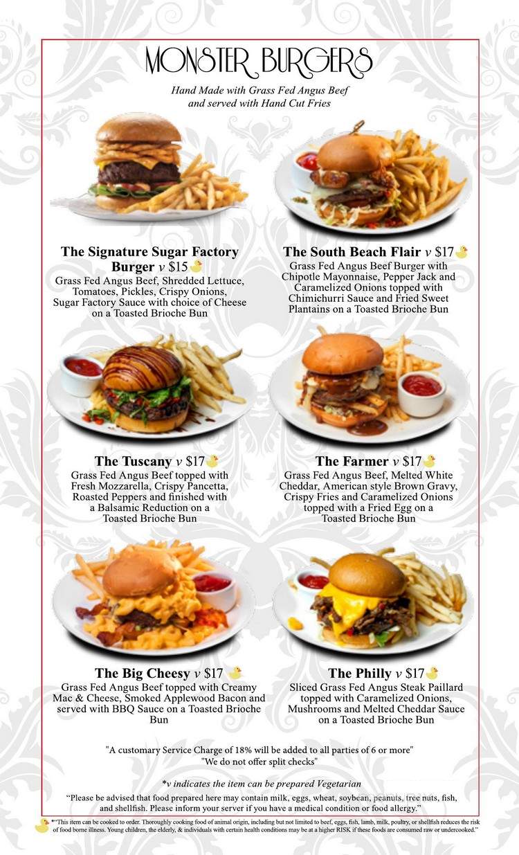 Menu of Sugar Factory in Atlantic City, NJ 08401
