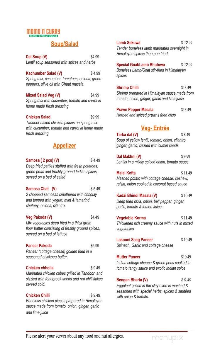 Momo N Curry - Concord, CA menu_pic