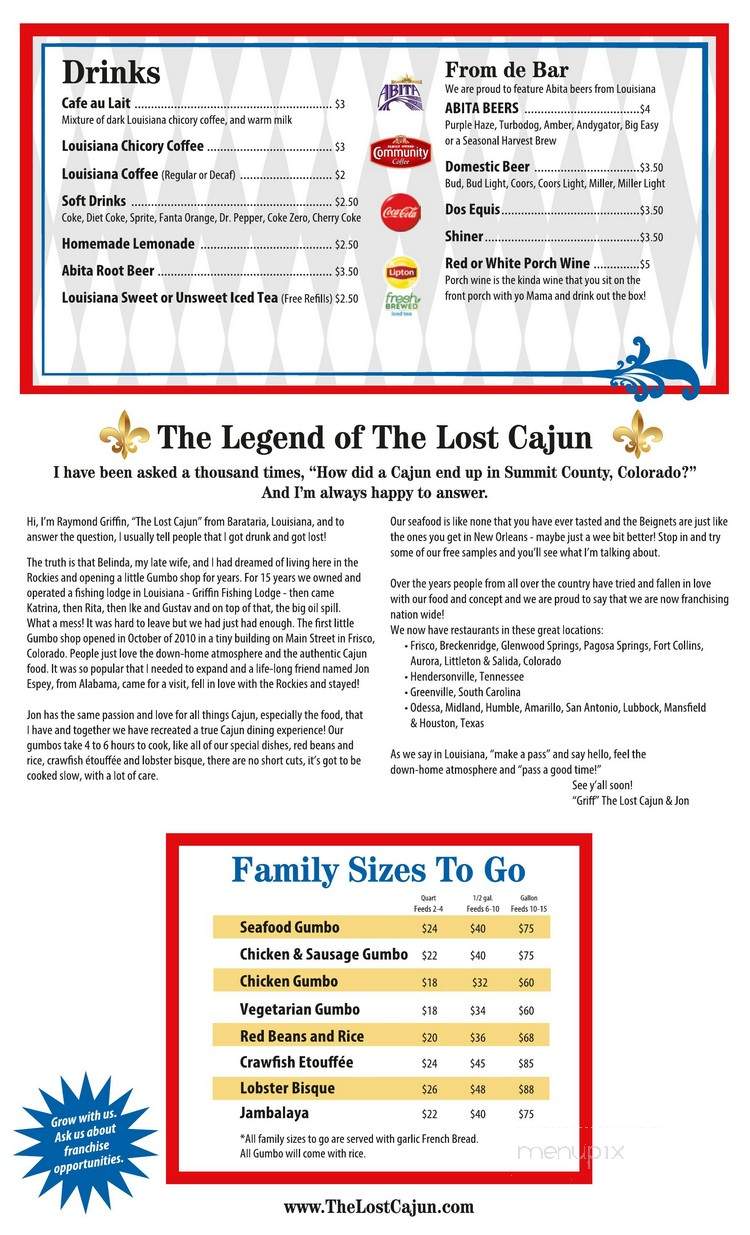 The Lost Cajun- Embassy - San Antonio, TX menu_pic