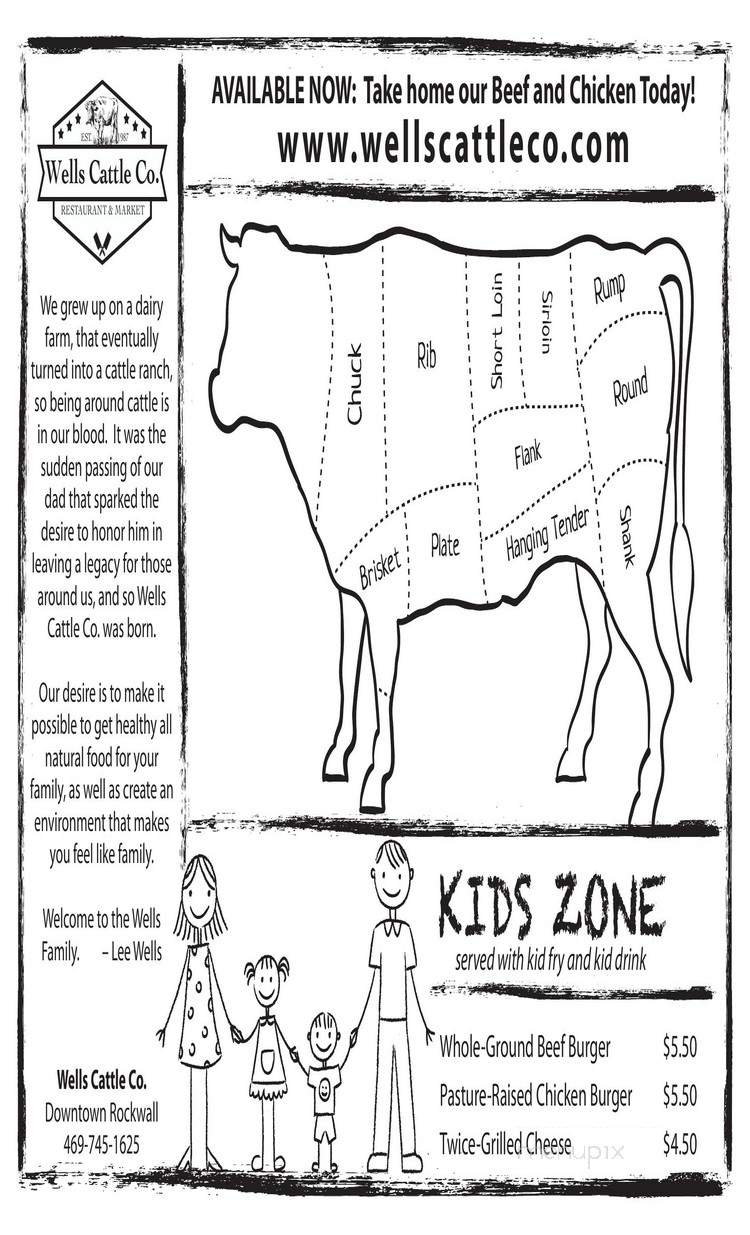 Wells Cattle - Rockwall, TX menu_pic