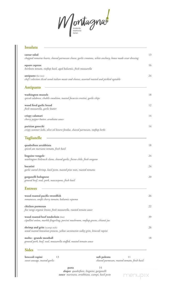 Montagna - Olympic Valley, CA menu_pic