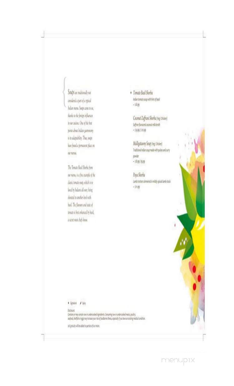 The Yellow Chilli by Sanjeev Kapoor - Santa Clara, CA menu_pic