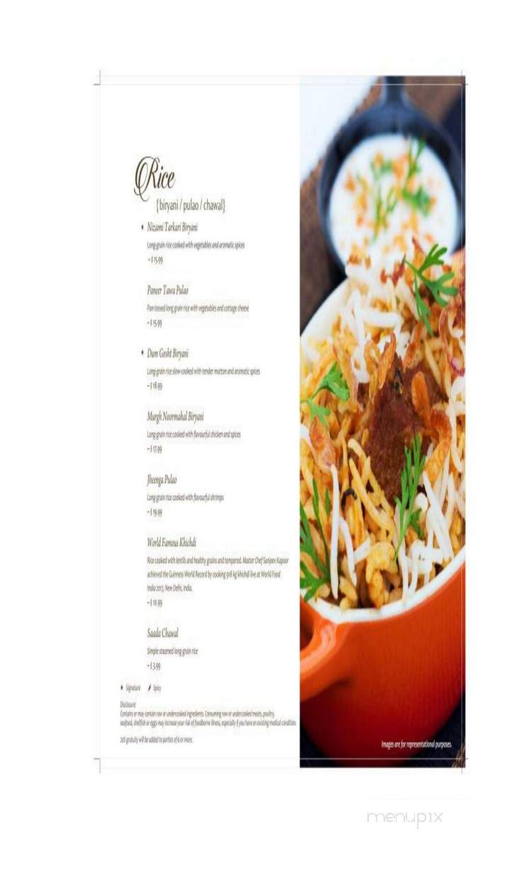 The Yellow Chilli by Sanjeev Kapoor - Santa Clara, CA menu_pic