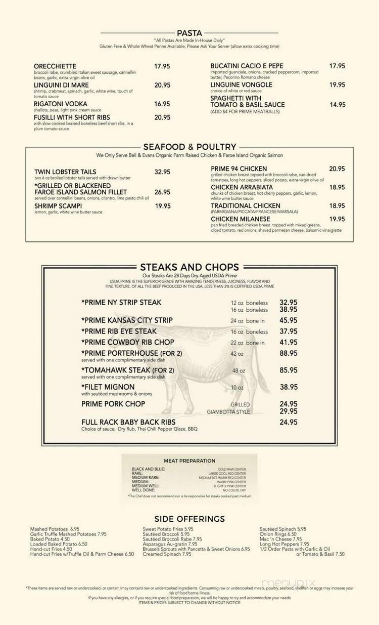 Prime 94 Steakhouse & Grill - Fairfield, NJ menu_pic
