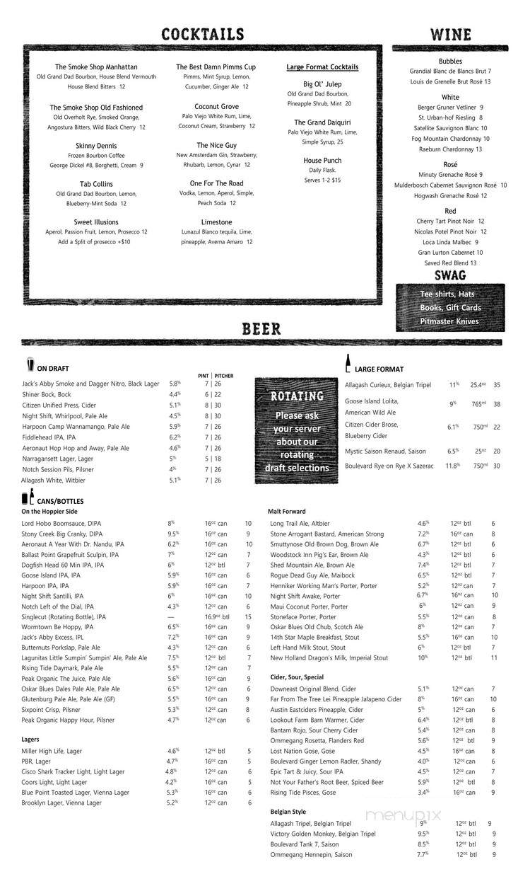The Smoke Shop BBQ - Somerville, MA menu_pic