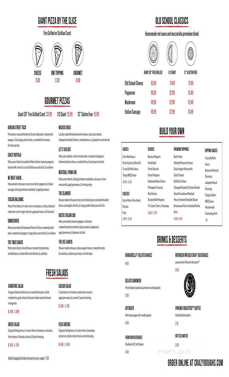 Crazy Dough's Pizza - Athens, GA menu_pic