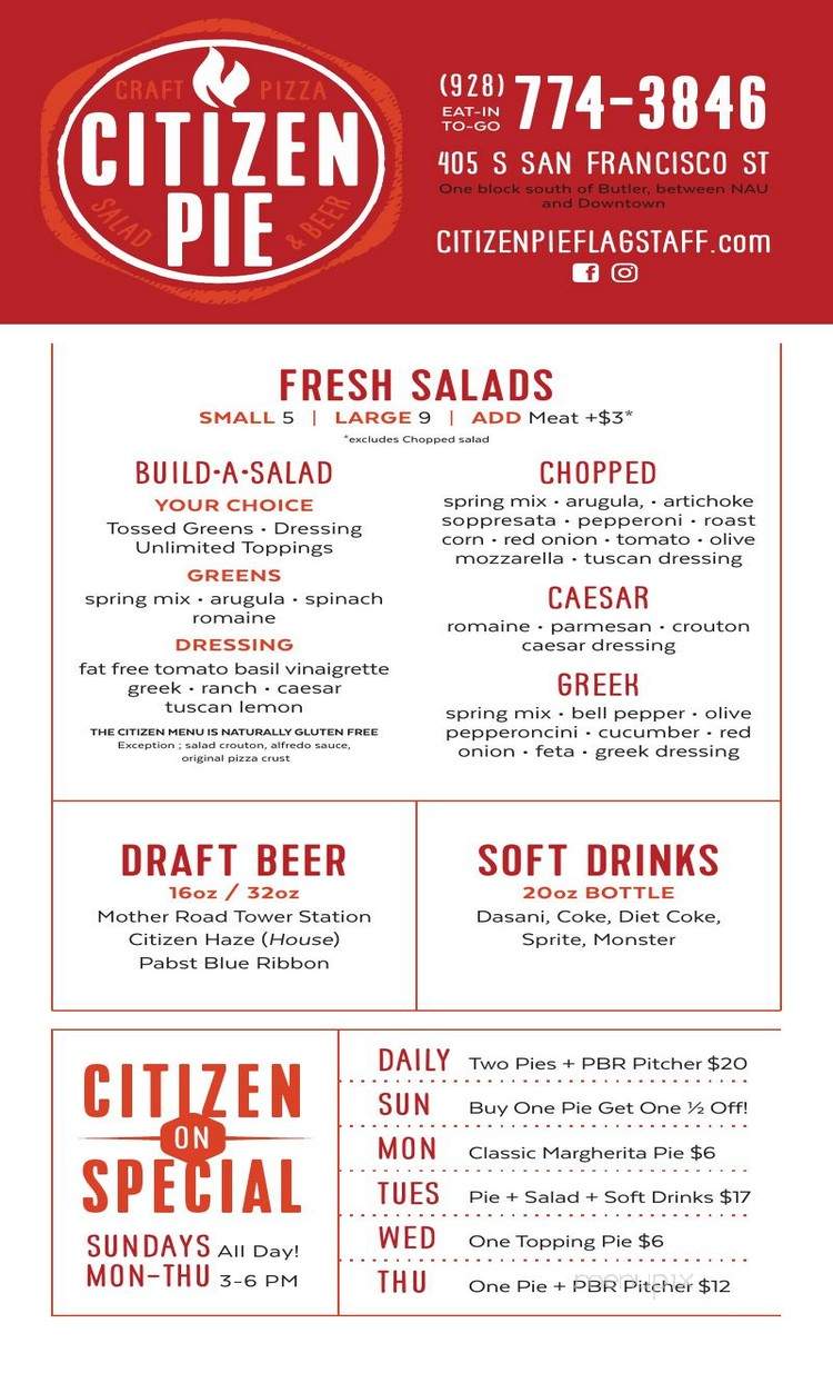 Citizen Pie - Flagstaff, AZ menu_pic