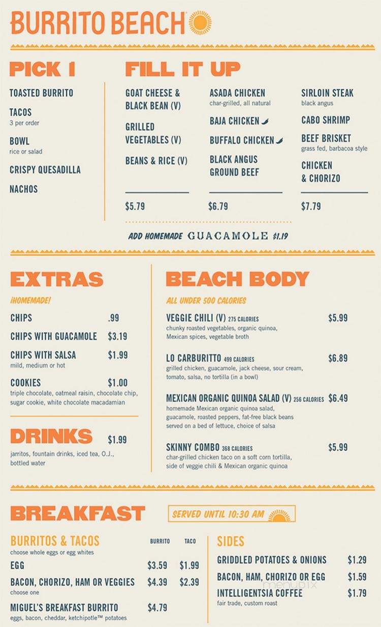 Burrito Beach - Chicago, IL menu_pic
