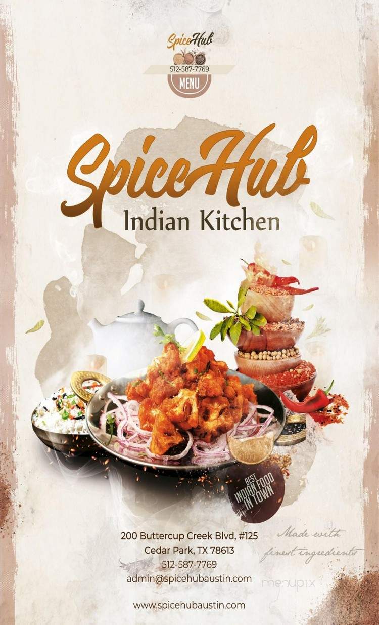 Online Menu of Spice Hub Indian Kitchen, Cedar Park, TX