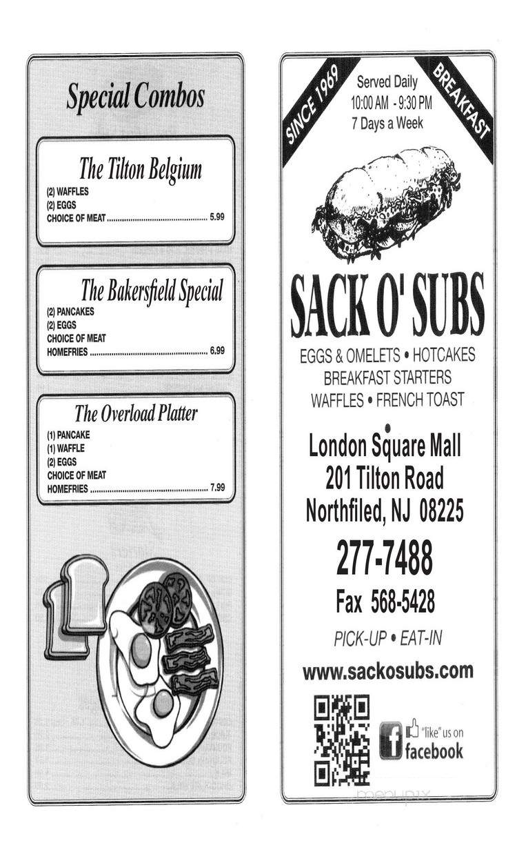 Sack O' Subs - Northfield, NJ menu_pic