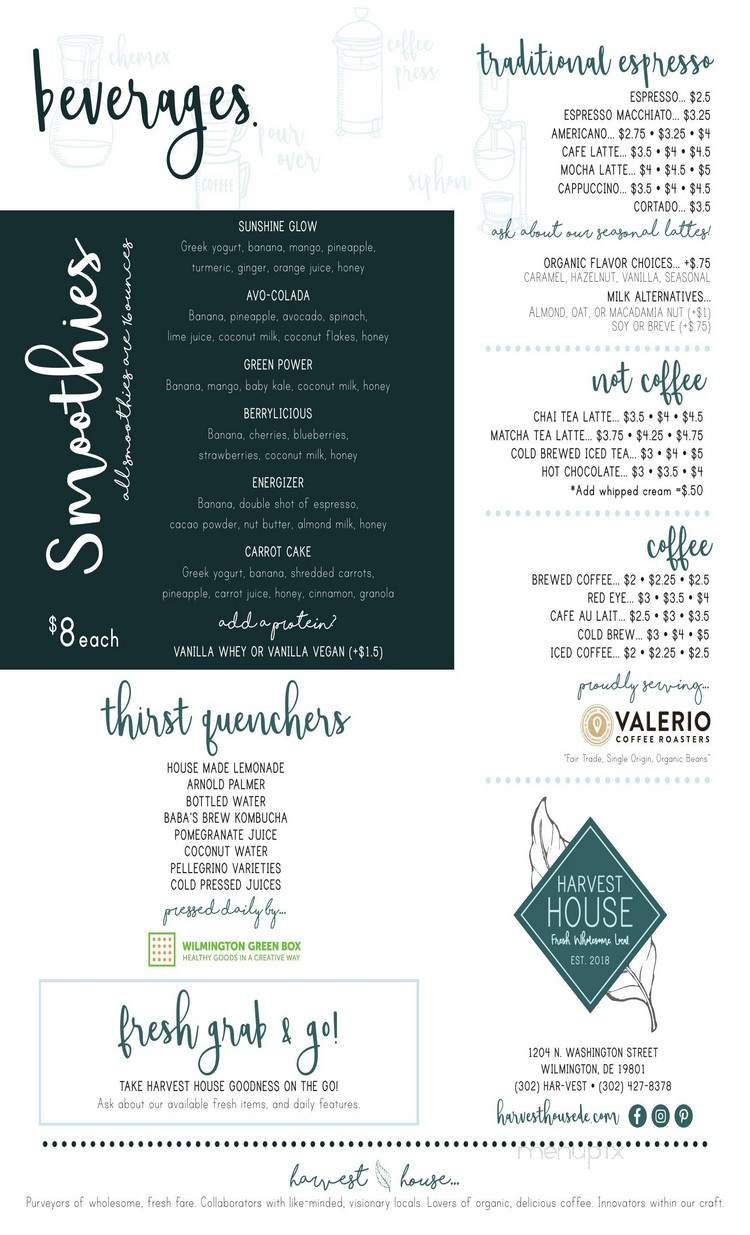 Harvest House - Wilmington, DE menu_pic