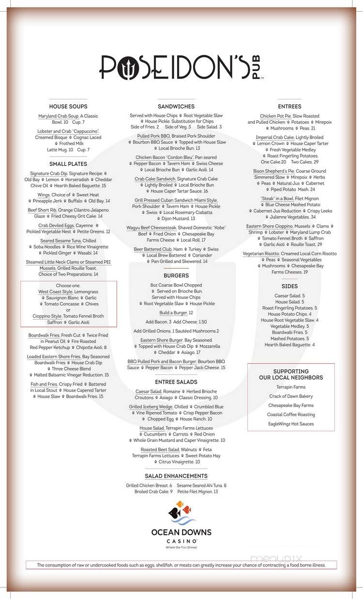 Poseidon's Pub - Berlin, MD menu_pic