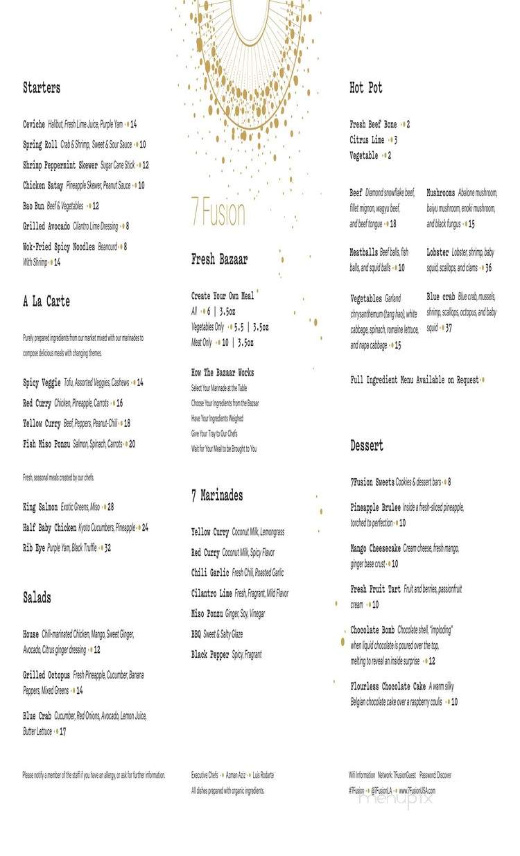 7Fusion - Los Angeles, CA menu_pic