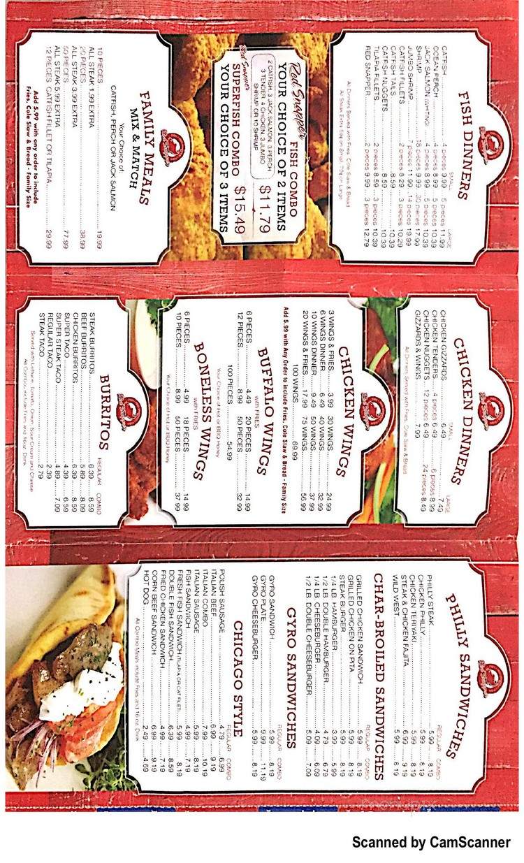 Red Snapper - Chicago, IL menu_pic