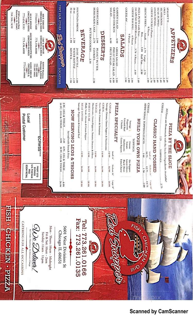 Red Snapper - Chicago, IL menu_pic