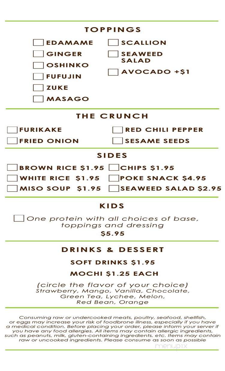 Poke Austin - Austin, TX menu_pic
