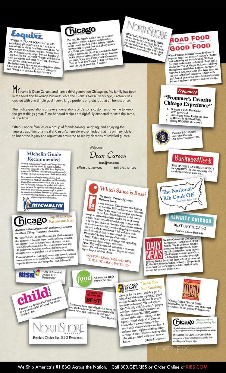 Carson's - Chicago, IL menu_pic