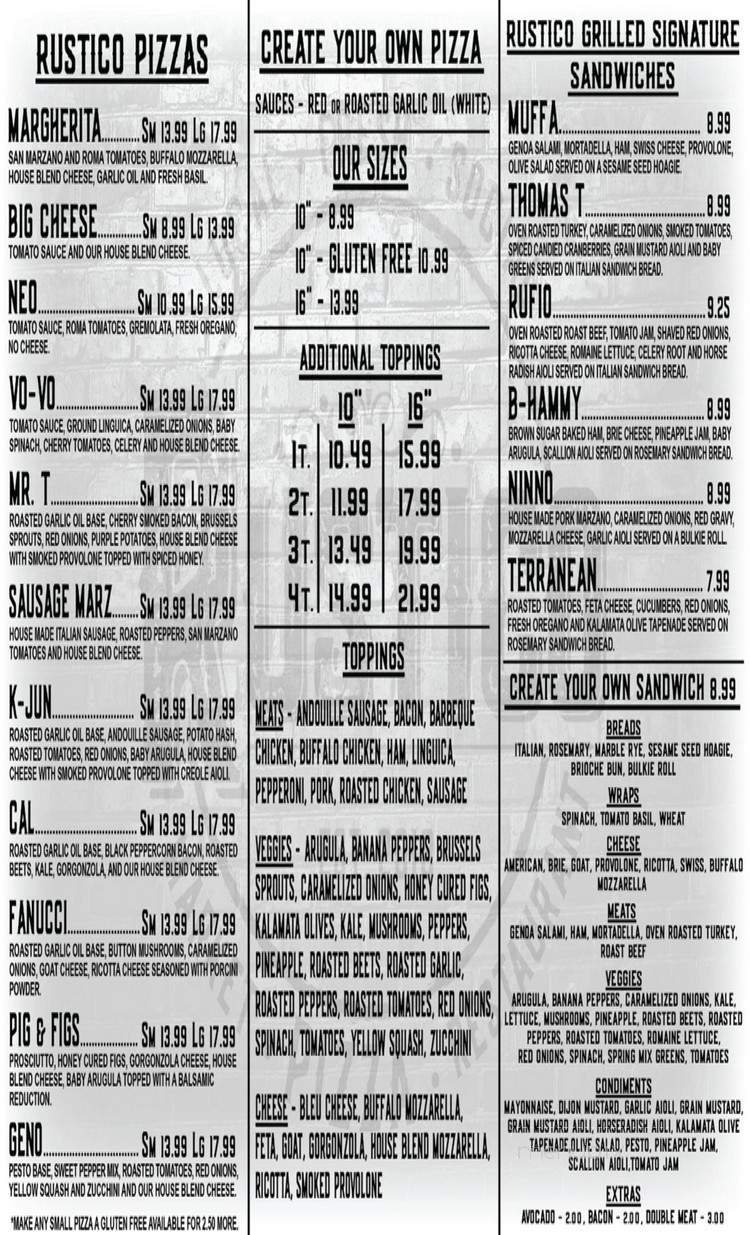 Rustico Pizza - Mattapoisett, MA menu_pic