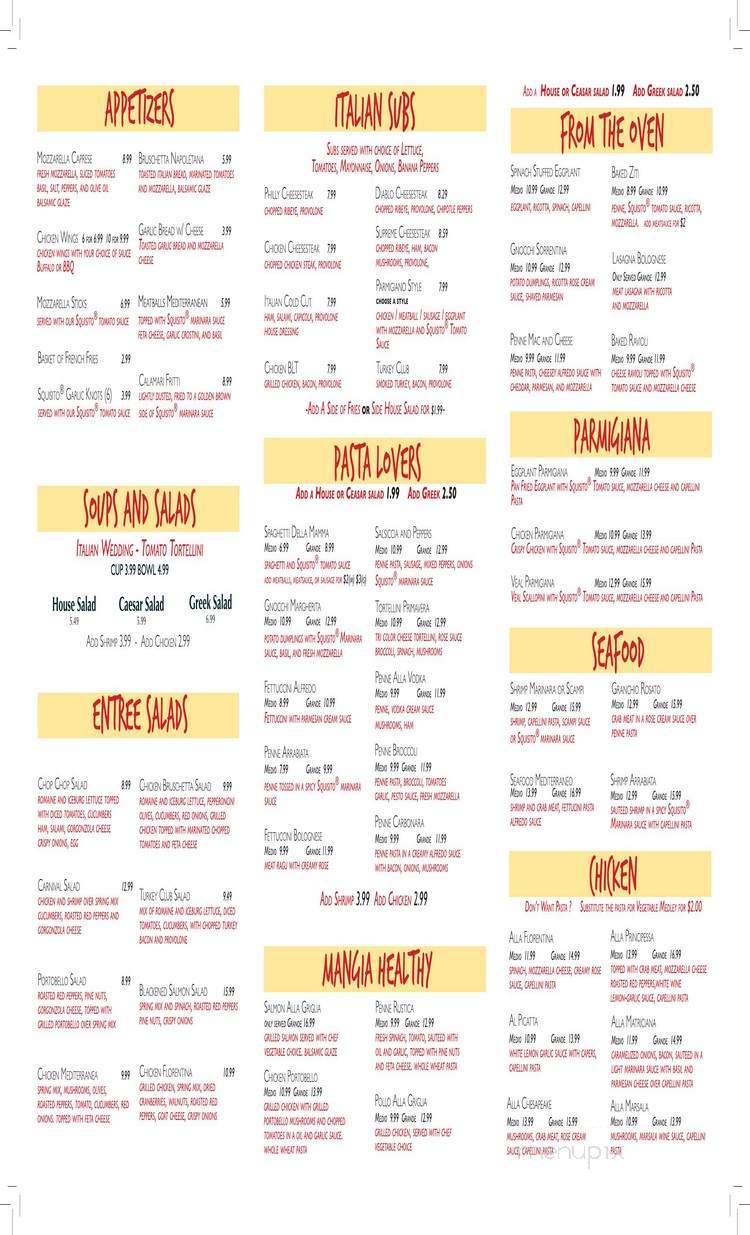Squisito Pizza & Pasta - Ashburn, VA menu_pic