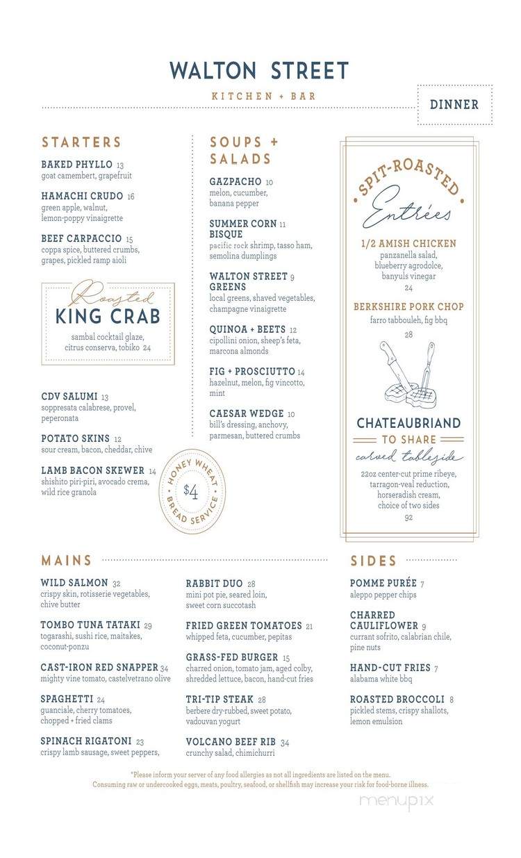 Walton Street Kitchen and Bar - Chicago, IL menu_pic